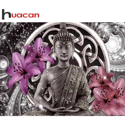 Huacan 5D DIY Diamond Painting Cross Stitch Religion Embroidery Buddha Full Square Kits Diamond Mosaic Handicraft