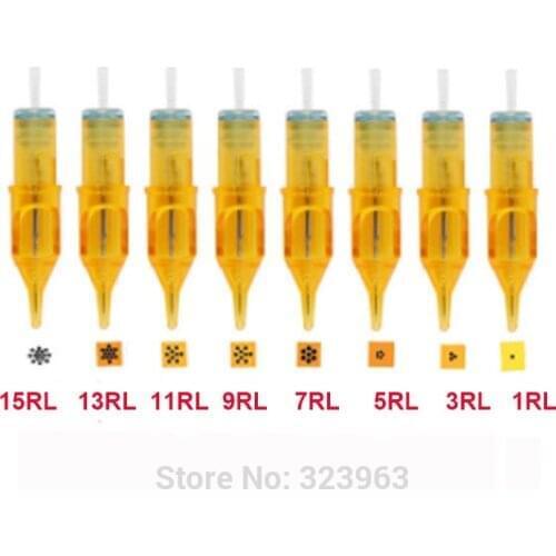 10pcs Disposable Semi-Permanent Makeup Tattoo Cartridge Needles RL/RM/M1/RS Tattoo Gun Supplies 1RL/3Rl/5RL/7RL