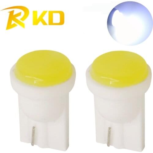 KD 100pcs Car Interior LED T10 COB W5W 168 Wedge Door Instrument Side Bulb Lamp Car Light White Blue Green Red Yellow 12V