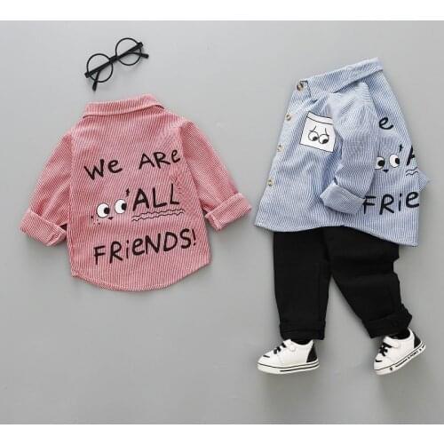 Boys Suit Boys Spring and Autumn Lapel Shirt Set 2020 New Kids Long Sleeve Two-piece