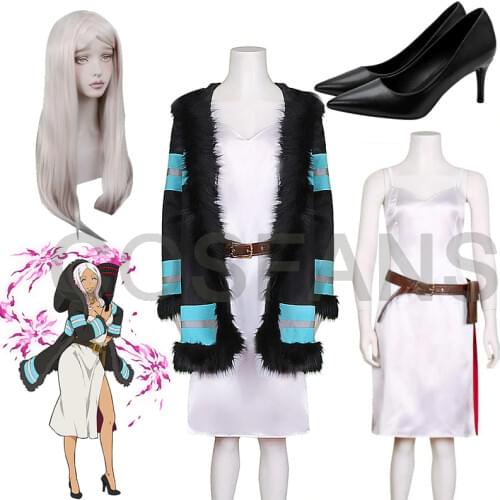 Fire Force Princess Hibana Uniform Coat Dress Outfit Anime Customize Cosplay Costumes custom made Halloween costume wig and shoe