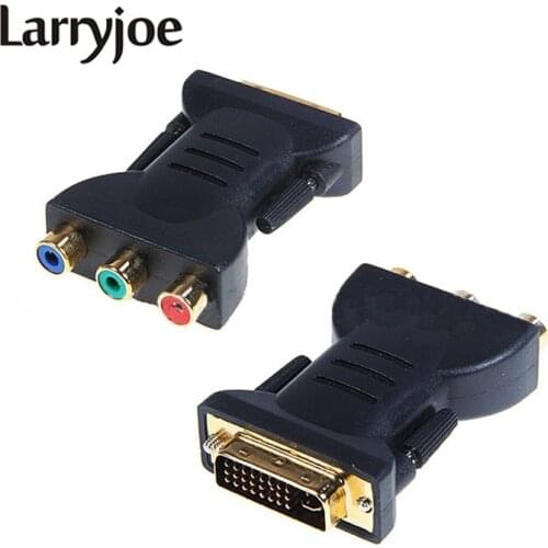 Larryjoe Gold Plated DVI Adapter DVI-I 24+5 Male to 3 RCA Component Display Adapter PC HDTV Projector Connectors