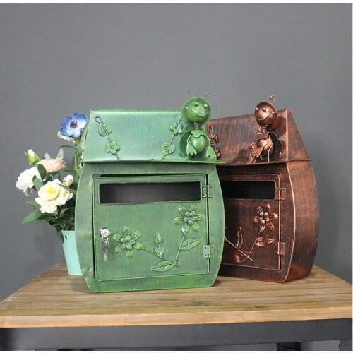 Metal wall-mounted letter box retro handmade creative letter box