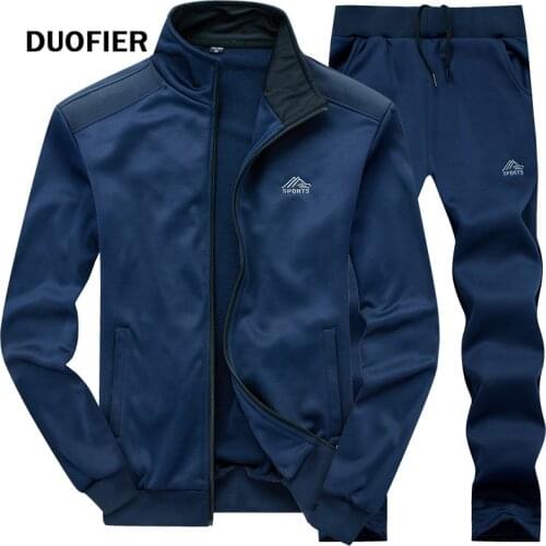 Spring 2021 New Sweater+Trouser Suit Mens Outdoor Hiking Tracksuit 2-Piece Suit Mens Comfortable Casual Male Sportswear 4XL