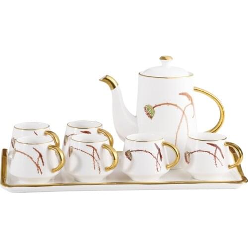 Nordic coffee cup set simple household drawing Phnom Penh ceramic European afternoon tea set water cup cold kettle