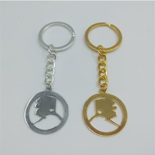 New fashion new simple stainless steel map keychain round Alaska keychains men and women jewelry