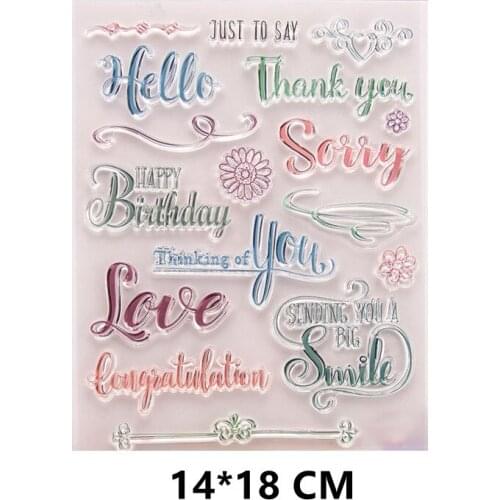 2021 New Words Clear Stamps DIY Scrapbooking Craft Supplies Rubber Silicon Seals Card Album Hobby ink pad Stamping