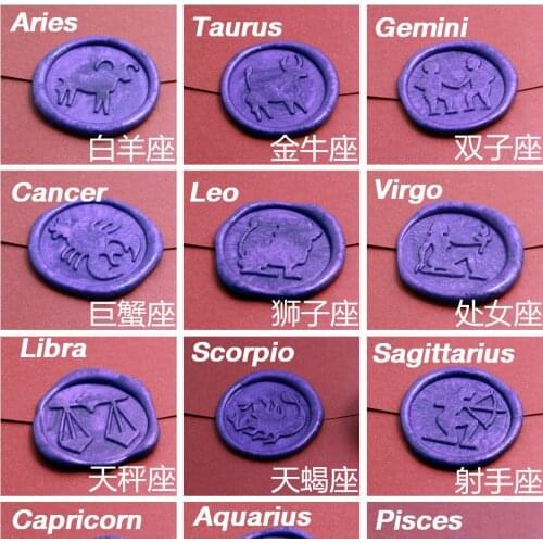 New zodiacal signs wax seal Metal head No handle,DIY Ancient Seal Retro Stamp Twelve constellations,high quality