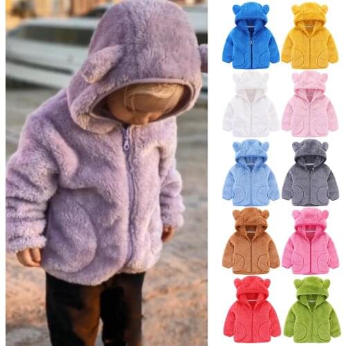 Coat for girls Kids Baby Warm Girls Boys Flannel Winter Fleece Jackets Sweatshirt Hooded Coats defacto new years costume baby