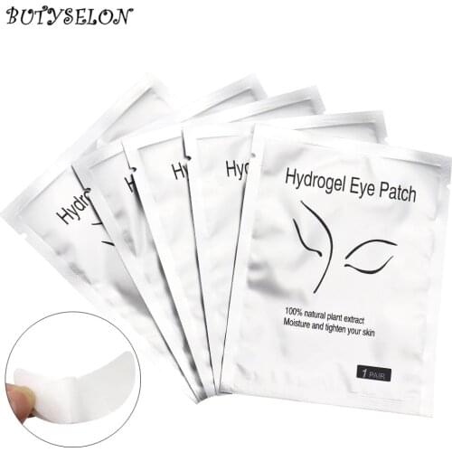 100pairs Under Eye Eyelash Extension Gel Patches Lint Free Eye Mask Pads Lash Extension Beauty Tool with Transparent Cosmetic