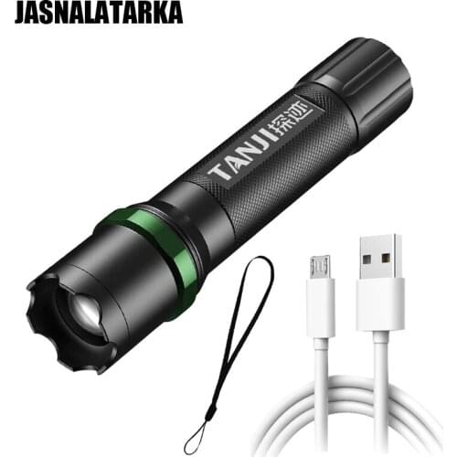 LED Flashlight Torch USB Rechargeable Outdoor Light Fishing Camping Super Bright Hard Light Waterproof Portable Home Flash Lamp