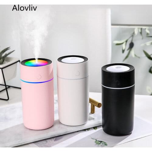 320ml Color Cup Ultrasonic Aroma Diffuser USB Air Humidifier with 7 Colors Night Lamps Car Mist Maker Mini Home Air Purifier