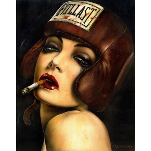 High quality Oil painting Canvas Reproductions Momma Said Knock You Out by Brian M.Viveros Painting hand painted