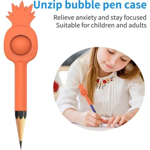 Fun Squeeze Toys Pen Cap Silicone Push Bubble Toys Stress Reliever Decompression Crafts Pen Cap School Supplies