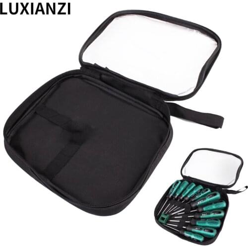 LUXIANZI 1Pc Screwdriver Storage Bag Oxford Canvas Organizer Pouch For Metal Parts Screws Plier Repair Tools Bag Makeup Storage