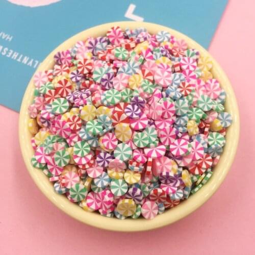 100g Round Candy Fake Cake Decoration Polymer Hot Clay Sprinkles for Craft DIY Slime Accessories Plastic Klei Mud Particles 5mm
