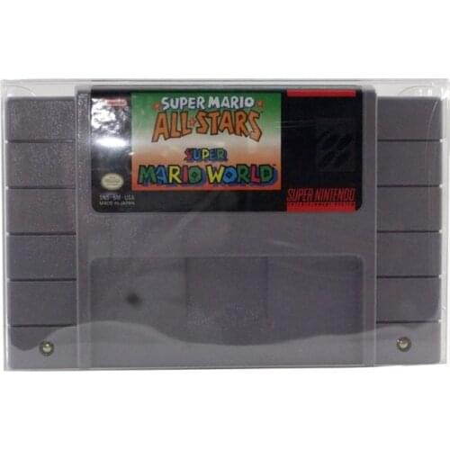 100pcs a lots for SNES Cartridge Case Cart Protector Card Sleeve Clear Box