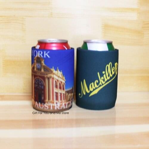 140pcs Printing LOGO Beer Can Cooler Bag Custom Australia Stubby Holders Can Holder Wedding Promotional Gifts Can Sleeve