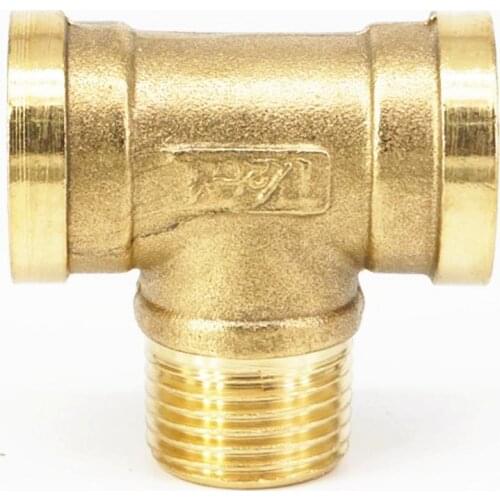 LOT 2 Tee 3 Way Brass Pipe fitting Connector 1/2" BSP Male x 1/2" BSP Female x 1/2" BSP Female Thread for water fuel gas