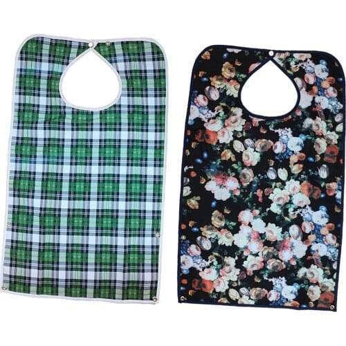 2 Pcs Resuable Adult Elderly Old Man Bib Eating Mealtime Aid Apron for Bedridden, Patient, Disability, Handicap