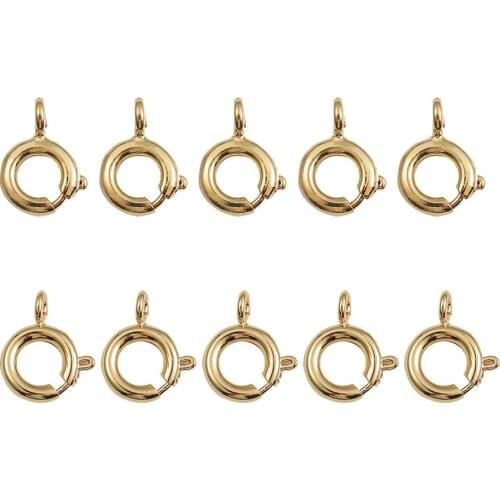 5-20pcs 18K Gold Plated Spring Ring Clasps With Open Jump Ring Clasp For Chain Necklace Bracelet Connectors DIY Jewelry Making