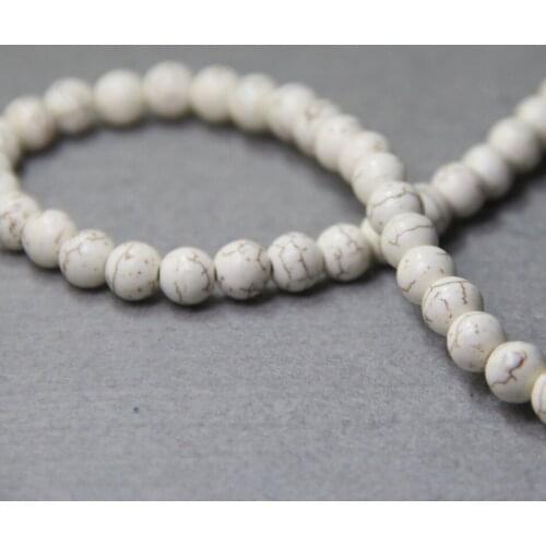 8mm Fashion New White Turkey stone beads stripe DIY beads 15" Jewelry making design wholesale