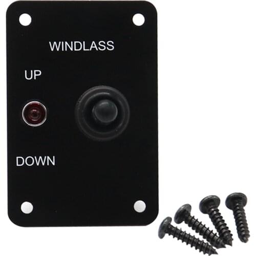 12V 15A Anchor Windlass Up/Down Rocker Switch Panel Marine Windlass ON-OFF-ON Control Panel With Red LED