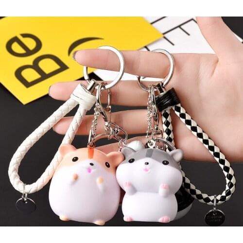 Hamster doll keychain pendant doll hamster cute backpack doll PVC ins bag pendant school bag pendant