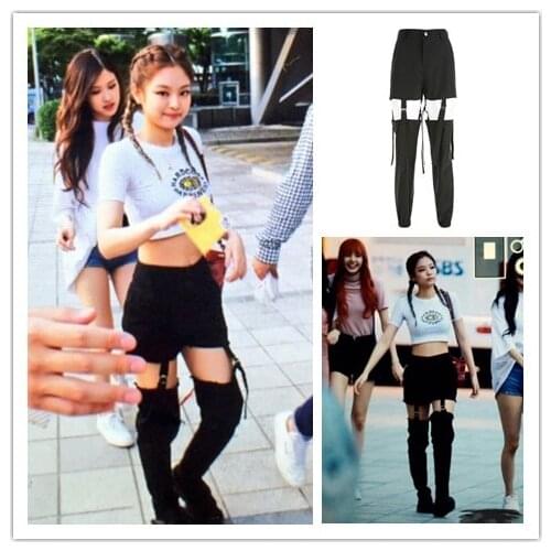 Kpop Korean Celebrity same Fashion korean slim black Pencil Trousers lady summer streetwear Hip Hop Sexy women high waist pants