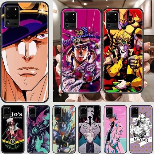 JoJos Bizarre Adventure Anime Phone case For Samsung Galaxy Note 4 8 9 10 20 S8 S9 S10 S10E S20 Plus UITRA Ultra black luxury