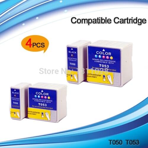 INK WAY T050 T053 Compatible Ink Cartridges for Stylus Photo 700 710 720 750 EX EX2 EX3 IP-100,2 sets,4PCS, free shipping