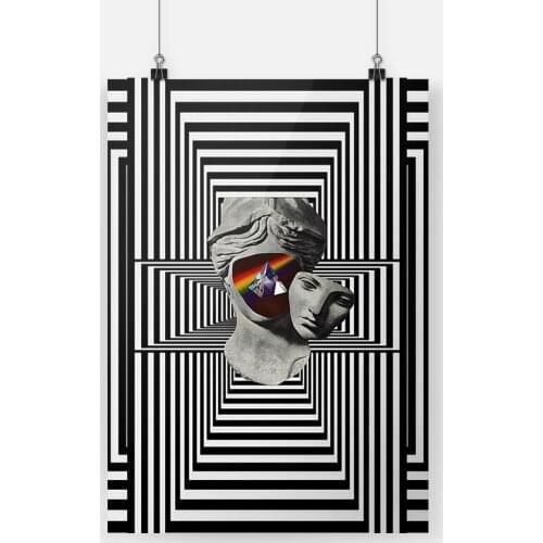 Black white mind twisting sculpture Poster Canvas Painting Wall Art Decor Living Room Bedroom Study Home Decoration Prints