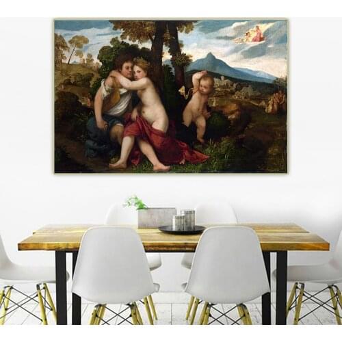 Citon Tiziano Vecellio《Mythological Scene》Canvas Art Oil Painting Artwork Poster Picture Wall Decor Home Interior Decoration
