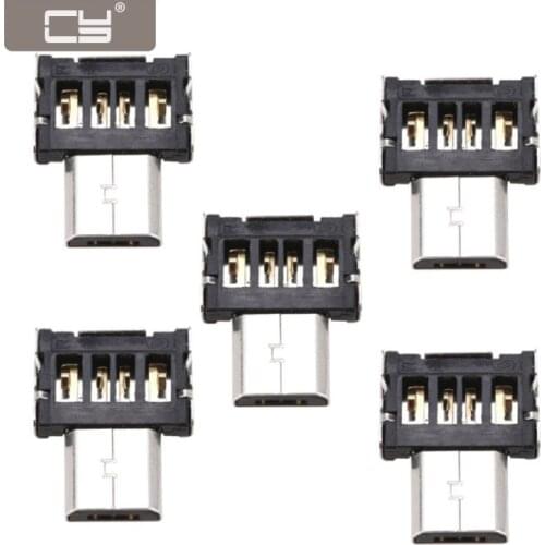 CYDZ Ultra Mini DM Micro USB 5pin OTG Adapter Connector for Cell Phone Tablet & USB Cable & Flash Disk 5pcs