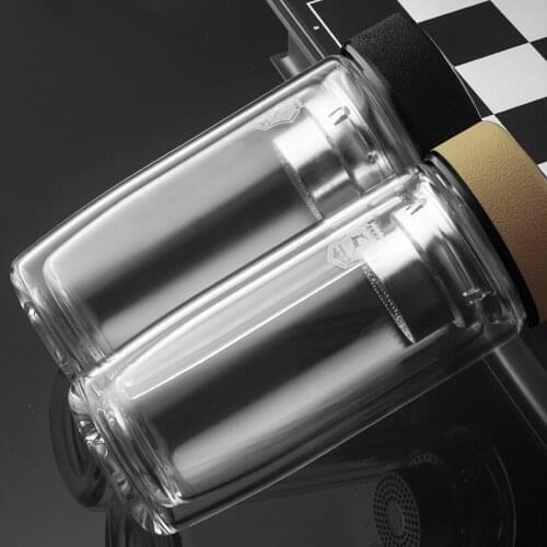 Business high-end double-layer glass arc goose egg cup new creative insulation high-end tea cup and tea set thermos cup