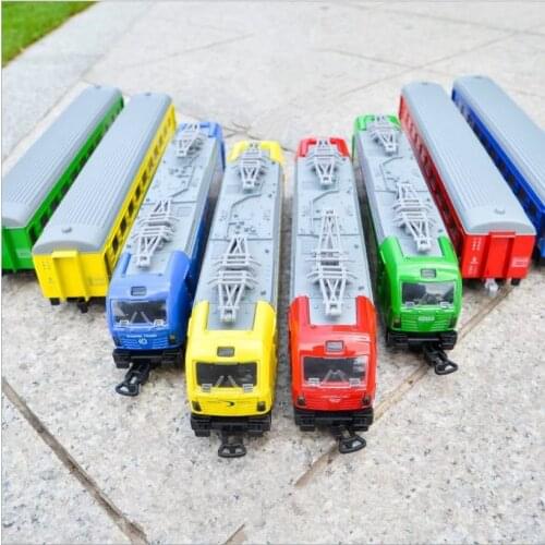 1:32 alloy double-section tram model,pull back locomotive door,colorful light music childrens toys