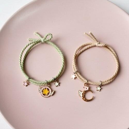 Simple Wings Elasticity Hair Rope Bracelet Head Rope Fashion Jewelry Rubber Band Star Women Metal Hairbands Trendy Animal