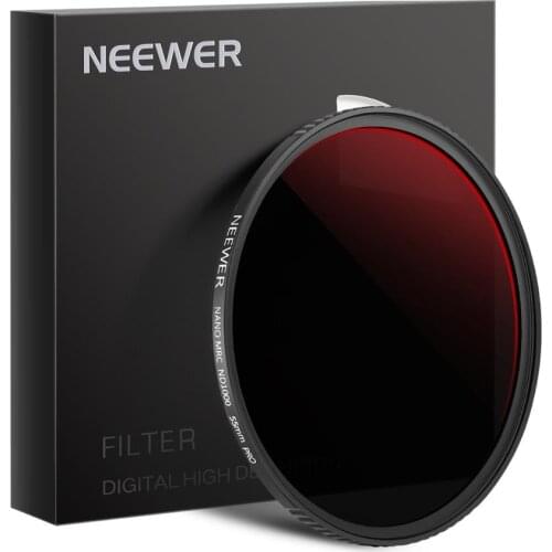 Neewer 55mm PRO ND1000 Filter, 10 Stop Neutral Density ND Filter, Water/Oil/ Dust Proof Neutral Grey ND Lens Filter