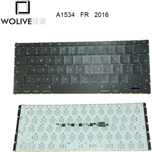 Wolive FR French Keyboard AZERTY keyboard for MacBook Retina 12" A1534 2015 2016 2017