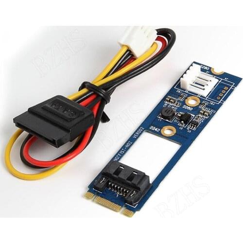 SP M2 TO SATA M.2 NGFF SATA to 7Pin SATA Horizontal Converter Adapter Card Expansion Card+4Pin Power Cable for WinXP Win7 Win8
