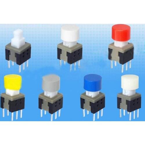 200pcs self locking switch cap 6*3.9mm button cap multi color push button switch cap for height 5.8/7/8/8.5mm self locking switc