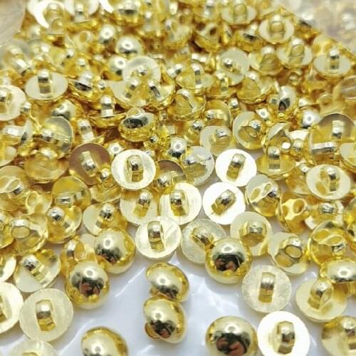 12mm Gold Color electroplated Round Button DIY Sewing Clothes Ornaments Shank Gold buttons for Garments Shirts Handmade Material
