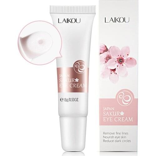 LAIKOU Sakura Essence Extract Eye Cream Anti-Aging Firming And Smooting Wrinkles Anti-Puffiness Dark Circle Brighten Eyes Skin