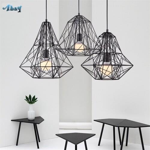 Loft Industrial Bird Nest Diamond Iron Pendant Lights Dining Room Kitchen Restaurant Cafe Nordic Bar Lamps Hanging De Fixtures