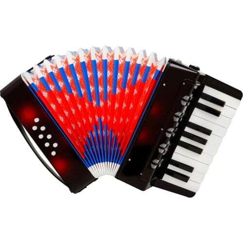 17 Keys 8 Bass Mini Celluloid Accordion Educational Musical Instrument Cadence Band for Both Kids & Adult