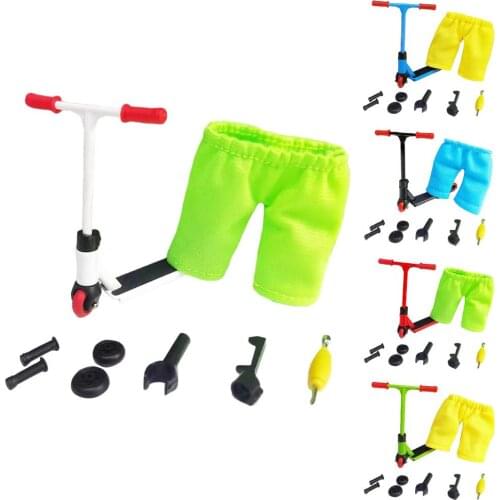 1 Set Mini Finger Scooter Model Toy Alloy Scooter With Pants With Spare Wheel Set Fun Cute Toys For Children Over 6 Years Old