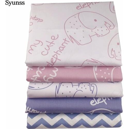 New Syunss Elephant Wave Cotton Fabric Fat Quarte DIY Handmade Sewing Patchwork Baby Cloth Bedding Textiles Quilt Tilda Tissus