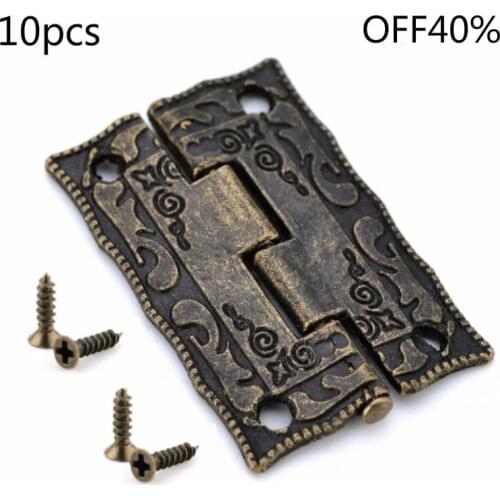 10pcs Box Hinges Bronze Hinges Cabinet Door Drawer cupboard Decoration Vintage Hinge Furniture Hardware Jewelry Wood Box