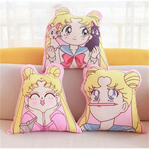 Anime Girls Love Back Cushion Water Ice Moon Cute Sofa Bedroom Two-Dimensional Double-Sided Pillow Doll Siesta Pillow Lumbar Pad
