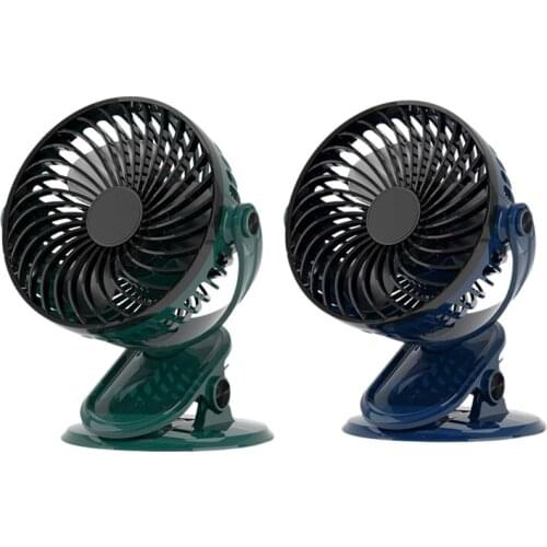 Portable Clip on Fan Wireless Battery Operated Mini 3 Speeds 360°Adjustable USB Fans for Car Baby Stroller Home